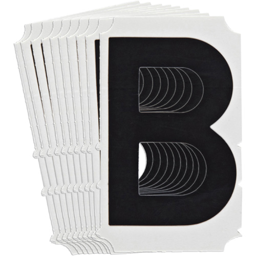 &eacute;tiquettes de lettres et chiffres gothiques individuels Quick-Align, B, 4" h, Noir The Estey Group