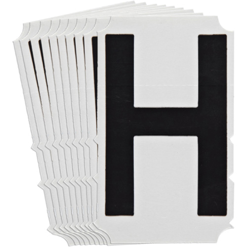 Quick-Align&reg;Individual Gothic Number and Letter Labels, H, 4" H, Black The Estey Group