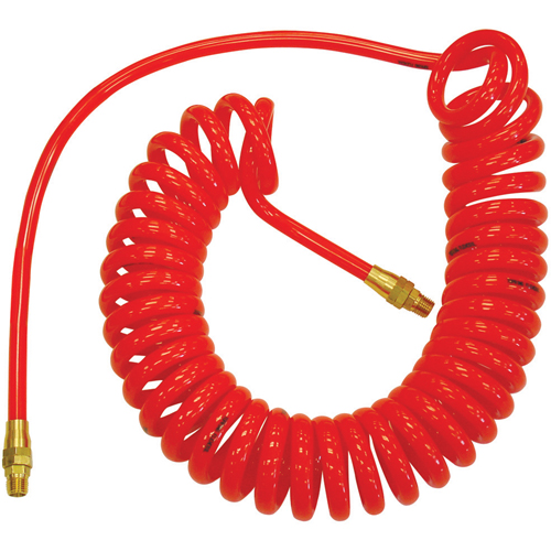 Tuyaux &agrave; air autor&eacute;tractables en polyur&eacute;thane Flexcoil a/raccords, Air, 1/4" DI x 20' lo, Polyur&eacute;thane, 140 psi &agrave; 23 °C The Estey Group