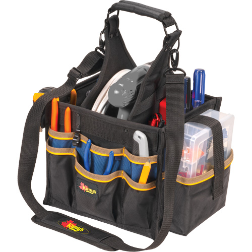 Large Electrical & Maintenance Tool Carrier, Polyester, 23 Pockets, Black The Estey Group