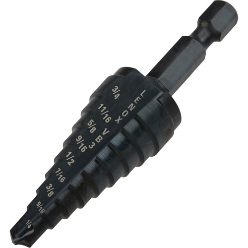 #3 Step Drill Bit, 1/4" - 3/4" , 1/16" Increments, High Speed Steel The Estey Group