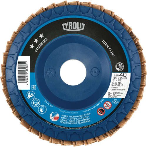 Twin Flap Disc, 4-1/2" x 7/8", Type 27, 40 Grit, Ceramic/Zirconia Alumina The Estey Group