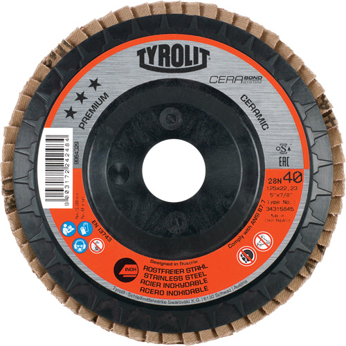 Flap Disc, 4-1/2" x 5/8"-11, Type 27, 40 Grit, Ceramic The Estey Group