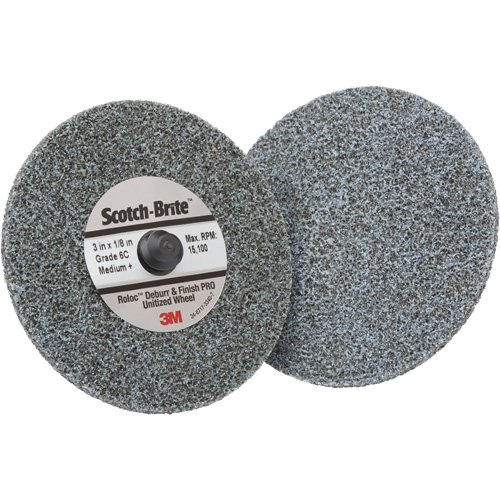 Roloc Deburr & Finish Pro TR Unitized Wheel, 3" x 1/8", Medium Grit, Ceramic The Estey Group