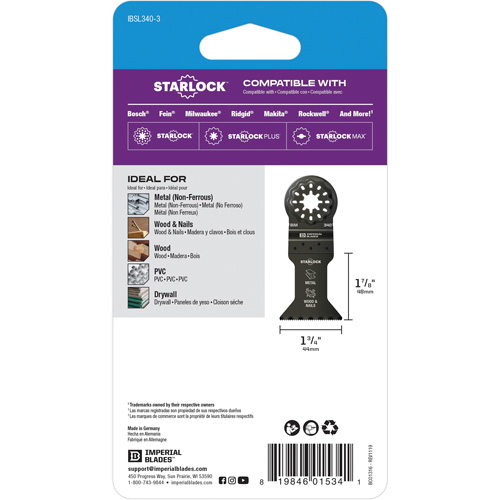Starlock 1-3/4" Standard Metal Blade The Estey Group
