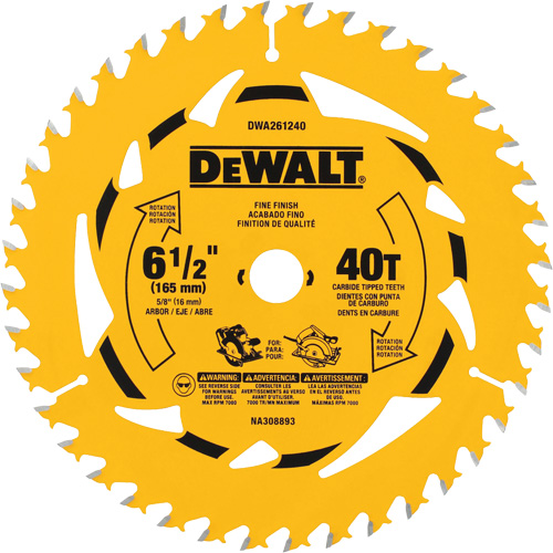 Lame de scie circulaire &agrave; charpente, 6-1/2", 40 dents, Pour Bois The Estey Group