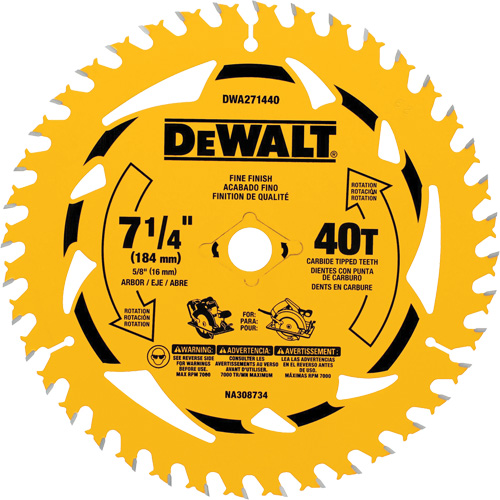 Lame de scie circulaire, 7-1/4", 40 dents, Pour Bois The Estey Group
