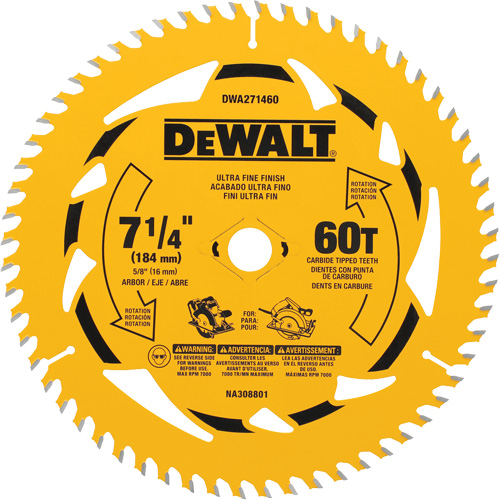 Lame de scie circulaire, 7-1/4", 60 dents, Pour Bois The Estey Group