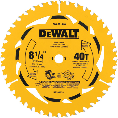Lame de scie circulaire pour la coupe transversale, 8-1/4", 40 dents, Pour Bois The Estey Group
