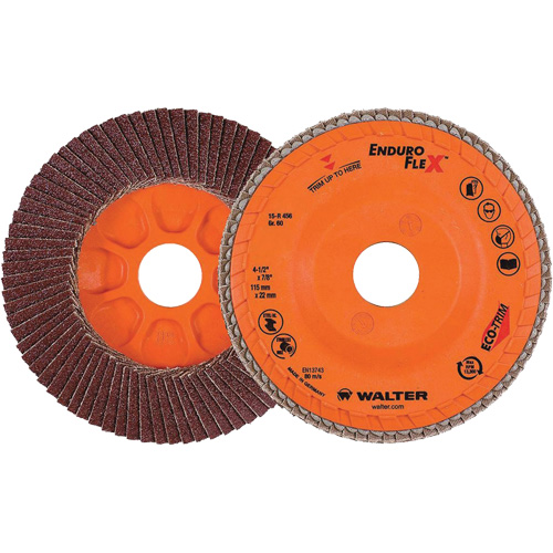 Disque &agrave; lamelles Enduro-Flex, 4-1/2" x 7/8", Type 27, Grain 60, Alumine de zirconium The Estey Group