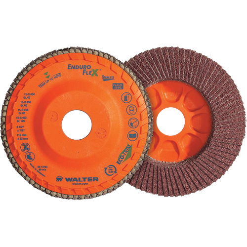 Enduro-Flex Stainless Flap Disc, 4-1/2" x 7/8", Type 27, 120 Grit, Zirconia Alumina The Estey Group