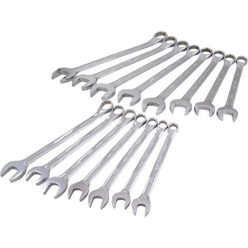 Mirror Chrome Wrench Set, Combination, 15 Pieces, Metric The Estey Group