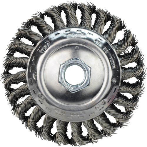 Twist Know Wire Wheel, 4" Dia., 0.02" Fill, 5/8"-11 Arbor, Carbon Steel The Estey Group
