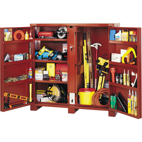 Jobsite Shelf Cabinet, Steel, 47.5 Cubic Feet, Red The Estey Group