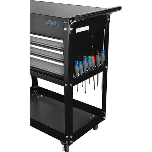 Chariot utilitaire, 4 tiroirs, 18" lo x 33" la x 39" h, Noir The Estey Group