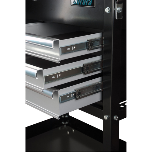 Chariot utilitaire, 4 tiroirs, 18" lo x 33" la x 39" h, Noir The Estey Group