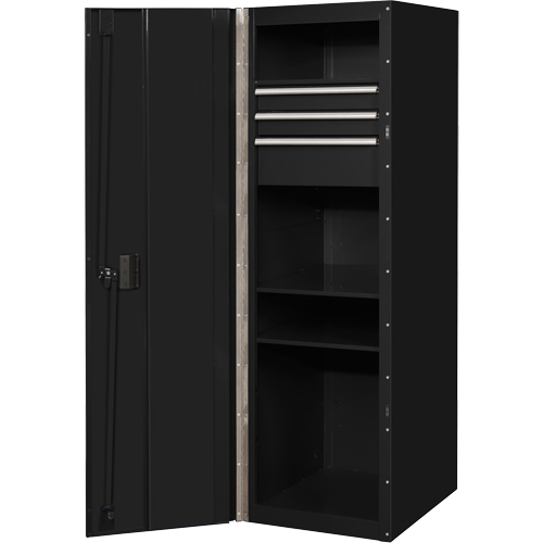 RX Series Side Cabinet, 3 Drawers, 19" W x 25" D x 61" H, Black The Estey Group