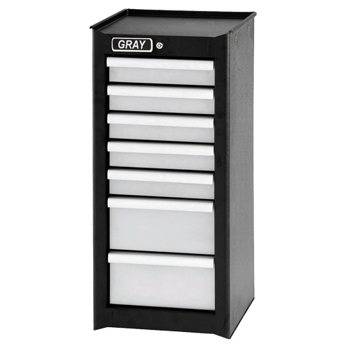 Side Rider Cabinet, 7 Drawers, 14-3/4" W x 18" D x 33.34" H, Black The Estey Group
