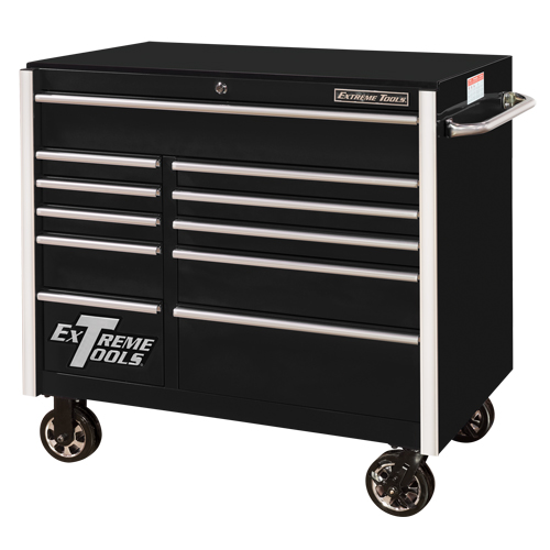 RX Series Rolling Tool Cabinet, 11 Drawers, 41-1/2" W x 25-1/2" D x 40-1/2" H, Black The Estey Group