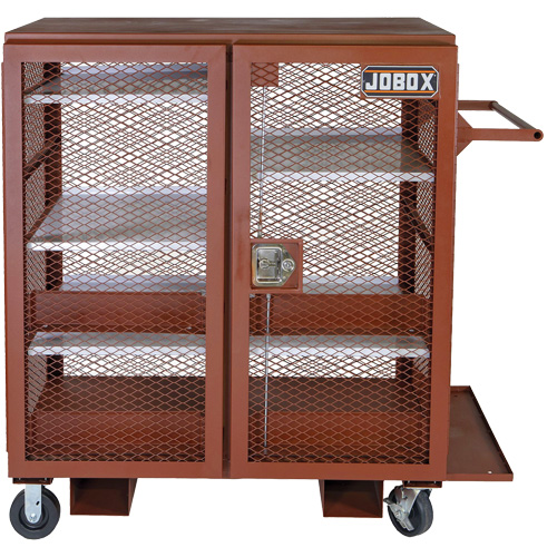 Armoire mobile en treillis, Acier, 37 pi³, Rouge The Estey Group