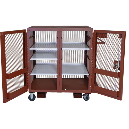 Armoire mobile en treillis, Acier, 37 pi³, Rouge The Estey Group