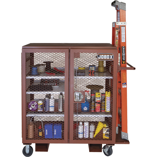 Armoire mobile en treillis, Acier, 37 pi³, Rouge The Estey Group