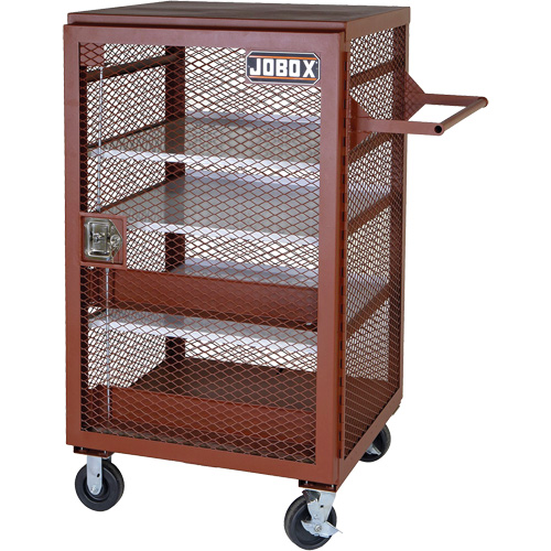 Mobile Mesh Cabinet, Steel, 22 Cubic Feet, Red The Estey Group