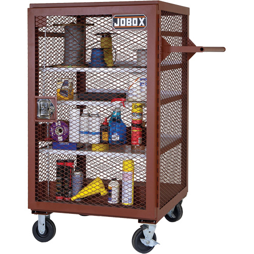 Mobile Mesh Cabinet, Steel, 22 Cubic Feet, Red The Estey Group