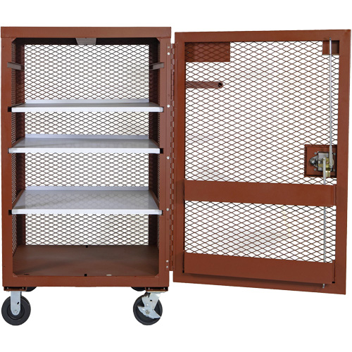 Mobile Mesh Cabinet, Steel, 22 Cubic Feet, Red The Estey Group