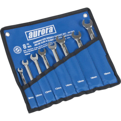 Jeu de cl&eacute;s &agrave; cliquet &agrave; t&ecirc;te fixe, Combinaison, 8 morceaux, M&eacute;trique The Estey Group
