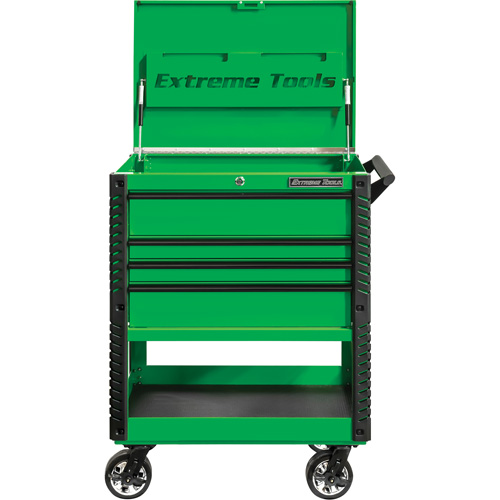 EX Deluxe Series Tool Cart, 4 Drawers, 22-7/8" L x 33" W x 44-1/4" H, Green The Estey Group
