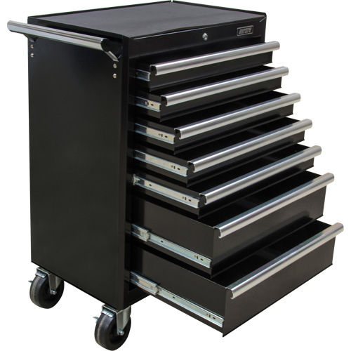 Chariot &agrave; outils industriel, 7 tiroirs, 27" la x 18-3/4" p x 39" h, Noir The Estey Group