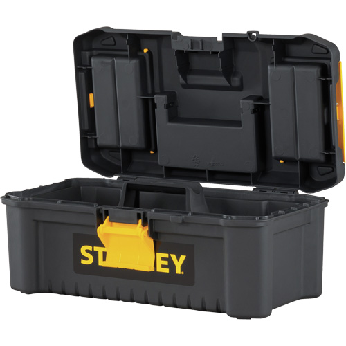 Essential&reg; Tool Box with Tray, 12-1/2" W x 7-3/8" D x 5-1/8" H, Black/Yellow The Estey Group