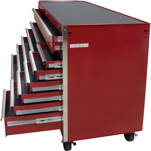Industrial Tool Cart, 12 Drawers, 56" W x 24-1/2" D x 38-1/8" H, Red The Estey Group