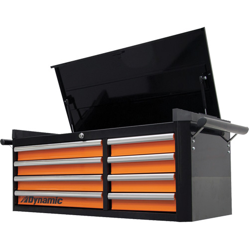 Coffre sup&eacute;rieur, 42" la, 8 tiroirs, Noir/Orange The Estey Group