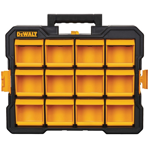 Flip-Bin Organizer, 3-7/8" W x 17-3/4" D x 13-7/8" H, Black/Yellow The Estey Group