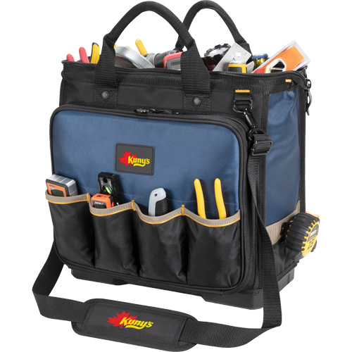 Molded Base Multi-Compartment Technician's Tool Bag, Ballistic Polyester, 54 Pockets, Black/Blue The Estey Group
