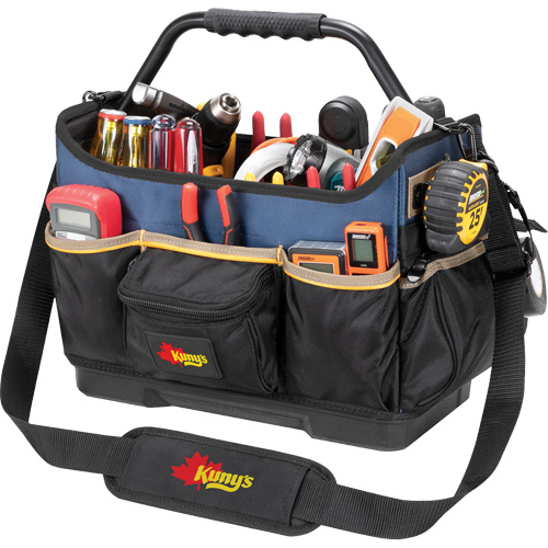 Molded Base Open-Top Tool Box, Ballistic Polyester, 17 Pockets, Black/Blue The Estey Group