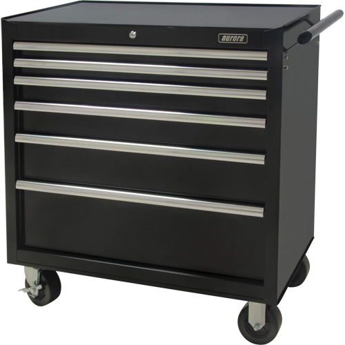 Chariot &agrave; outils industriel, 6 tiroirs, 39" la x 20-4/5" p x 38-1/2" h, Noir The Estey Group