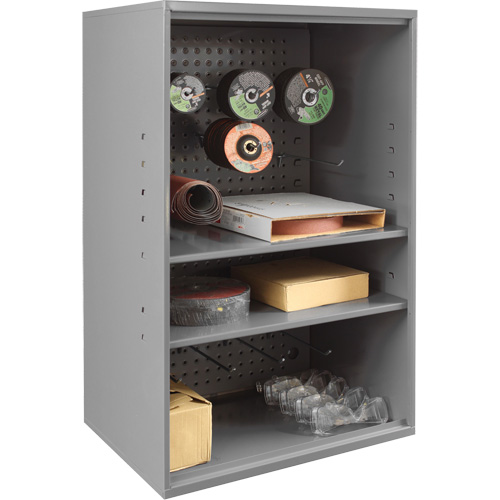 Abrasive Storage Cabinet with Pegboard, Steel, 19-7/8" x 14-1/4" x 32-3/4", Grey The Estey Group
