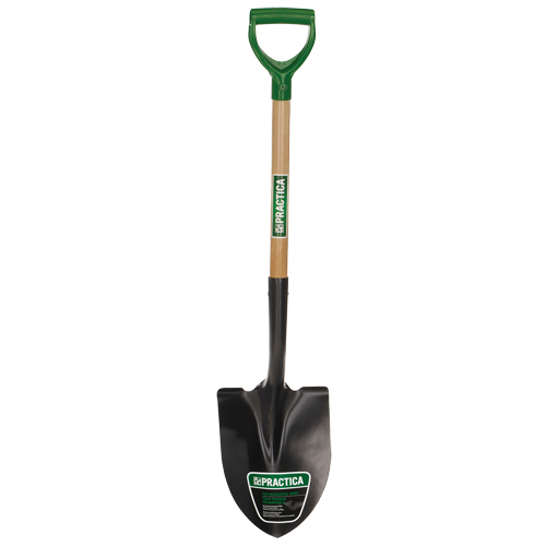 Round-Point Shovel, Tempered Steel Blade, Wood, D-Grip Handle The Estey Group