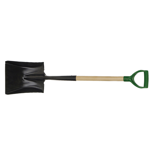 Square Point Shovel, Wood, Tempered Steel Blade, D-Grip Handle, 29" Long The Estey Group