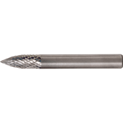 CLEVELAND Solid Carbide Burrs - Tree Shape Pointed End, SG-5, 1/2" Dia., 1/4" Shank, 3/4" Depth of Cut The Estey Group