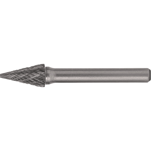 Fraises au carbure solide - Forme conique pointue CLEVELAND, SM-1, 1/4" dia., 1/4" Tige, 1/2" Prof. de la coupe The Estey Group