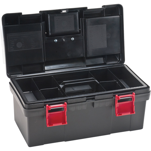 Coffres &agrave; outils en plastique, 17-1/2" la x 9-1/2" p x 8" h, Noir The Estey Group