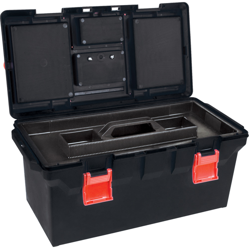 Coffres &agrave; outils en plastique, 22" la x 11" p x 10-1/2" h, Noir The Estey Group