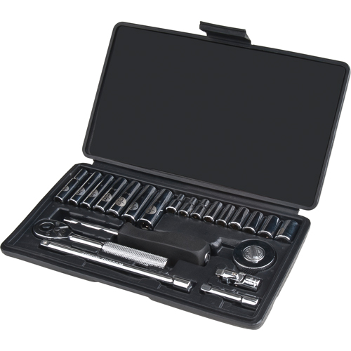 Socket Set, 22 Pcs, 1/4" Drive Size, Deep The Estey Group