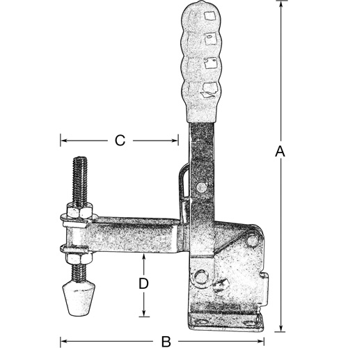 Brides de fixation verticales, Force de serrage 200 lb, Vertical The Estey Group