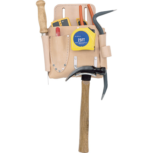 Poche pour outils de travail des cloisons s&egrave;ches, Porte-outil, Cuir, 7 Poches The Estey Group
