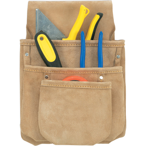 Drywall Tool Pouch, Multiple Tool Holder, Leather, 3 Pockets The Estey Group
